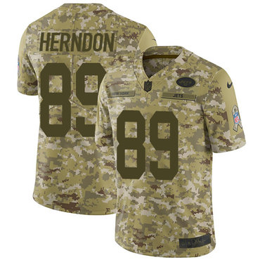 Nike Jets #89 Chris Herndon Camo Men's Stitched NFL Limited 2018 Salute To Service Jersey Nike Jets #89 Chris Herndon Camo Men's Stitched NFL Limited 2018 Salute To Service Jersey