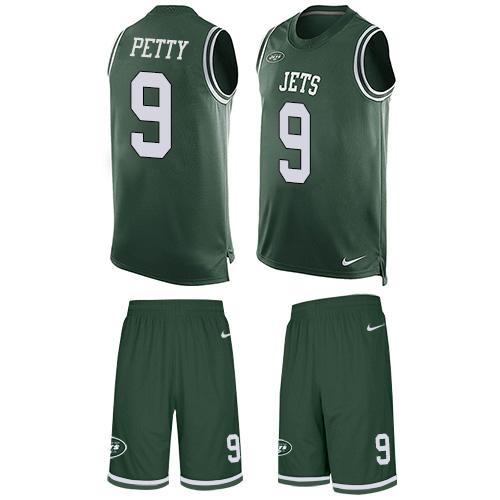 Nike Jets #9 Bryce Petty Green Team Color Men's Stitched NFL Limited Tank Top Suit Jersey Nike Jets #9 Bryce Petty Green Team Color Men's Stitched NFL Limited Tank Top Suit Jersey