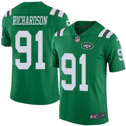 Nike Jets #91 Sheldon Richardson Green Men's Stitched NFL Elite Rush Jersey Nike Jets #91 Sheldon Richardson Green Men's Stitched NFL Elite Rush Jersey