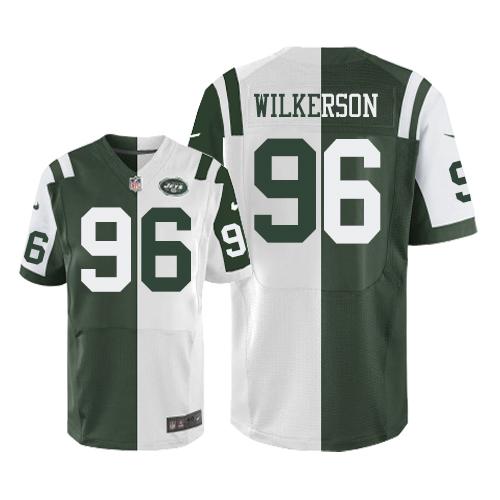 Nike Jets #96 Muhammad Wilkerson Gree White Men's Stitched NFL Elite Split Jersey
