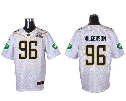 Nike Jets #96 Muhammad Wilkerson White 2016 Pro Bowl Men's Stitched NFL Elite Jersey Nike Jets #96 Muhammad Wilkerson White 2016 Pro Bowl Men's Stitched NFL Elite Jersey