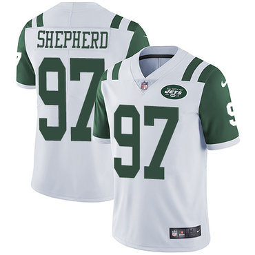 Nike Jets #97 Nathan Shepherd White Men's Stitched NFL Vapor Untouchable Limited Jersey