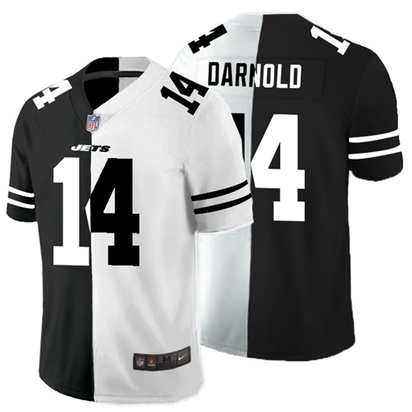Nike Jets 14 Sam Darnold Black And White Split Vapor Untouchable Limited Jersey Nike Jets 14 Sam Darnold Black And White Split Vapor Untouchable Limited Jersey