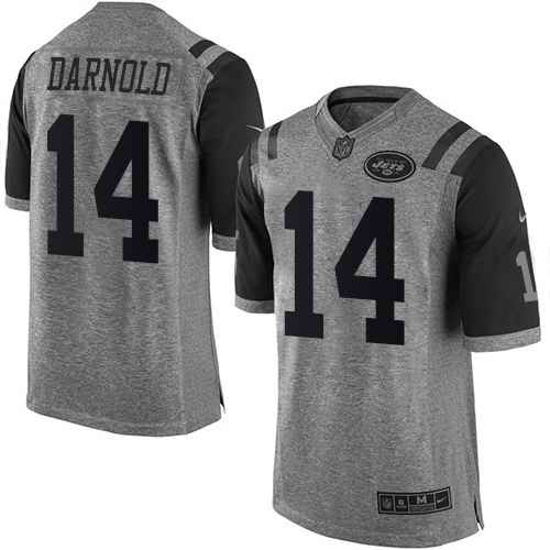 Nike Jets 14 Sam Darnold Gray Gridiron Gray Limited Jersey