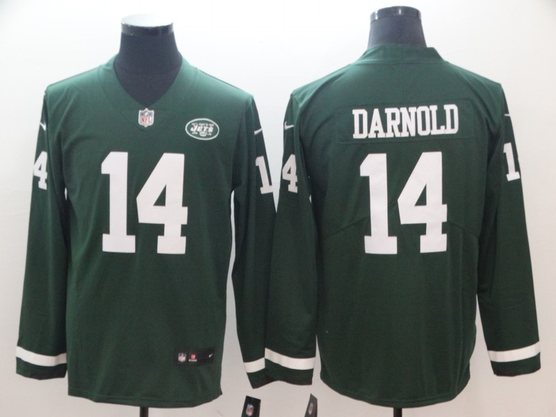 Nike Jets 14 Sam Darnold Green Therma Long Sleeve Jersey Nike Jets 14 Sam Darnold Green Therma Long Sleeve Jersey