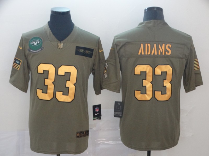 Nike Jets 33 Jamal Adams 2019 Olive Gold Salute To Service Limited Jersey Nike Jets 33 Jamal Adams 2019 Olive Gold Salute To Service Limited Jersey