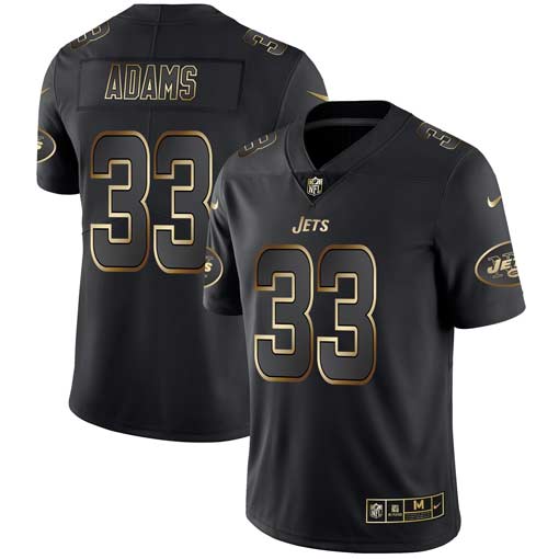 Nike Jets 33 Jamal Adams Black Gold Vapor Untouchable Limited Jersey