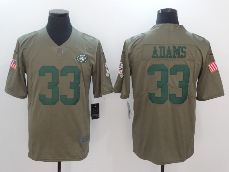 Nike Jets 33 Jamal Adams Olive Salute To Service Limited Jersey