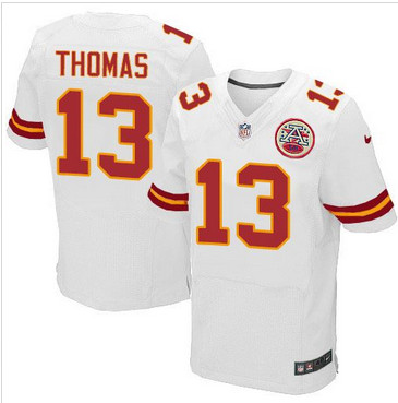 Nike Kansas City Chiefs #13 De'Anthony Thomas White Men's Stitched NFL Elite Jersey Nike Kansas City Chiefs #13 De'Anthony Thomas White Men's Stitched NFL Elite Jersey