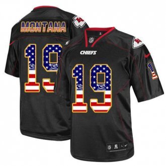 Nike Kansas City Chiefs #19 Joe Montana Black NFL Elite USA Flag Fashion Jersey Nike Kansas City Chiefs #19 Joe Montana Black NFL Elite USA Flag Fashion Jersey