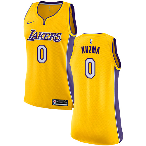 Nike Lakers #0 Kyle Kuzma Gold Women's NBA Swingman Icon Edition Jersey