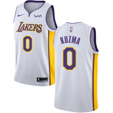 Nike Lakers #0 Kyle Kuzma White NBA Swingman Association Edition Jersey