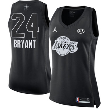 Nike Lakers #24 Kobe Bryant Black Women's NBA Jordan Swingman 2018 All-Star Game Jersey Nike Lakers #24 Kobe Bryant Black Women's NBA Jordan Swingman 2018 All-Star Game Jersey