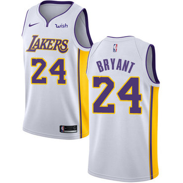 Nike Lakers #24 Kobe Bryant White NBA Swingman Association Edition Jersey