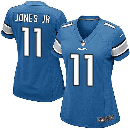 Nike Lions #11 Marvin Jones Jr Light Blue Team Color Women's Stitched NFL Elite Jersey