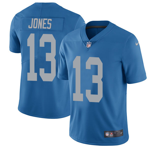 Nike Lions #13 T.J. Jones Blue Throwback Men's Stitched NFL Vapor Untouchable Limited Jersey Nike Lions #13 T.J. Jones Blue Throwback Men's Stitched NFL Vapor Untouchable Limited Jersey