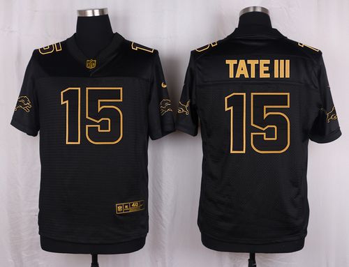Nike Lions #15 Golden Tate III Black Men's Stitched NFL Elite Pro Line Gold Collection Jersey Nike Lions #15 Golden Tate III Black Men's Stitched NFL Elite Pro Line Gold Collection Jersey