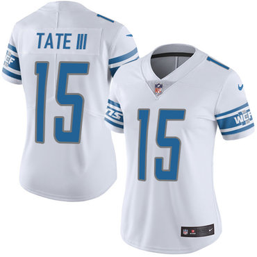 Nike Lions #15 Golden Tate III White Women's Stitched NFL Limited Jersey