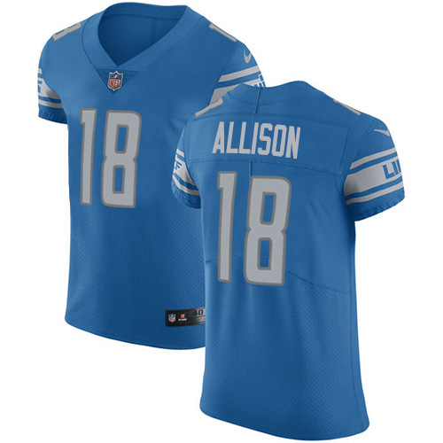 Nike Lions #18 Geronimo Allison Blue Team Color Men's Stitched NFL Vapor Untouchable Elite Jersey Nike Lions #18 Geronimo Allison Blue Team Color Men's Stitched NFL Vapor Untouchable Elite Jersey