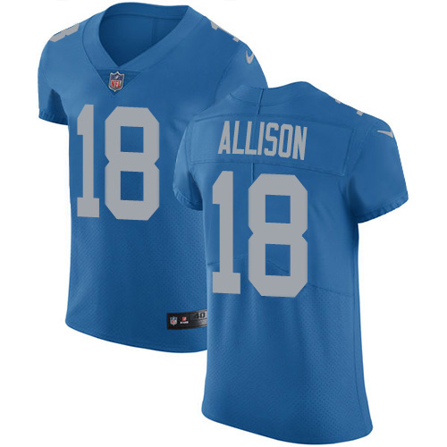 Nike Lions #18 Geronimo Allison Blue Throwback Men's Stitched NFL Vapor Untouchable Elite Jersey Nike Lions #18 Geronimo Allison Blue Throwback Men's Stitched NFL Vapor Untouchable Elite Jersey