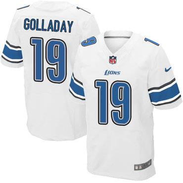 Nike Lions #19 Kenny Golladay White Men's Stitched NFL Elite Jersey Nike Lions #19 Kenny Golladay White Men's Stitched NFL Elite Jersey