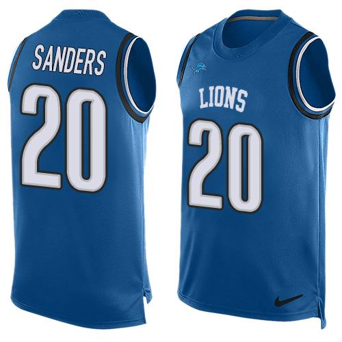 Nike Lions #20 Barry Sanders Blue Team Color Men's Stitched NFL Limited Tank Top Jersey Nike Lions #20 Barry Sanders Blue Team Color Men's Stitched NFL Limited Tank Top Jersey