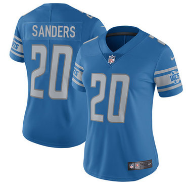 Nike Lions #20 Barry Sanders Light Blue Team Color Women's Stitched NFL Limited Jersey