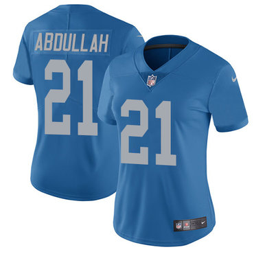 Nike Lions #21 Ameer Abdullah Blue Throwback Women's Stitched NFL Limited Jersey