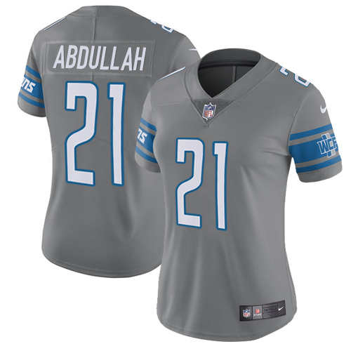 Nike Lions #21 Ameer Abdullah Gray Women's Stitched NFL Limited Rush Jersey