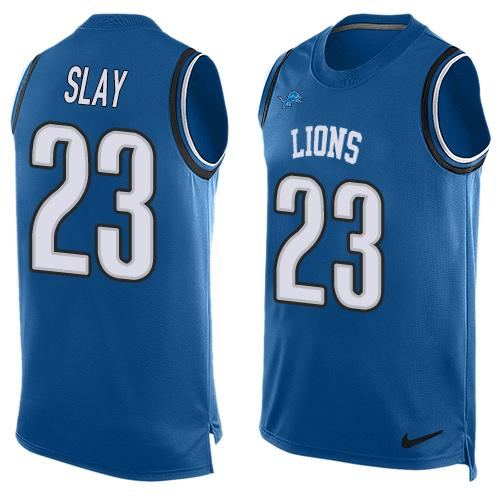 Nike Lions #23 Darius Slay Blue Team Color Men's Stitched NFL Limited Tank Top Jersey Nike Lions #23 Darius Slay Blue Team Color Men's Stitched NFL Limited Tank Top Jersey
