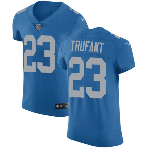 Nike Lions #23 Desmond Trufant Blue Throwback Men's Stitched NFL Vapor Untouchable Elite Jersey Nike Lions #23 Desmond Trufant Blue Throwback Men's Stitched NFL Vapor Untouchable Elite Jersey