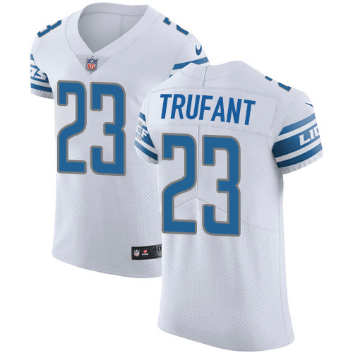 Nike Lions #23 Desmond Trufant White Men's Stitched NFL New Elite Jersey Nike Lions #23 Desmond Trufant White Men's Stitched NFL New Elite Jersey