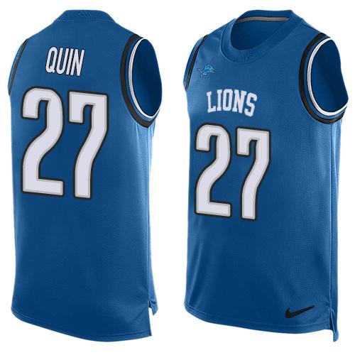 Nike Lions #27 Glover Quin Blue Team Color Men's Stitched NFL Limited Tank Top Jersey Nike Lions #27 Glover Quin Blue Team Color Men's Stitched NFL Limited Tank Top Jersey