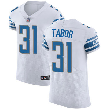 Nike Lions #31 Teez Tabor White Men's Stitched NFL Vapor Untouchable Elite Jersey Nike Lions #31 Teez Tabor White Men's Stitched NFL Vapor Untouchable Elite Jersey