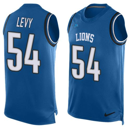Nike Lions #54 DeAndre Levy Blue Team Color Men's Stitched NFL Limited Tank Top Jersey Nike Lions #54 DeAndre Levy Blue Team Color Men's Stitched NFL Limited Tank Top Jersey