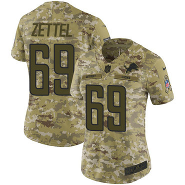 Nike Lions #69 Anthony Zettel Camo Women's Stitched NFL Limited 2018 Salute to Service Jersey Nike Lions #69 Anthony Zettel Camo Women's Stitched NFL Limited 2018 Salute to Service Jersey