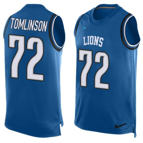 Nike Lions #72 Laken Tomlinson Blue Team Color Men's Stitched NFL Limited Tank Top Jersey Nike Lions #72 Laken Tomlinson Blue Team Color Men's Stitched NFL Limited Tank Top Jersey
