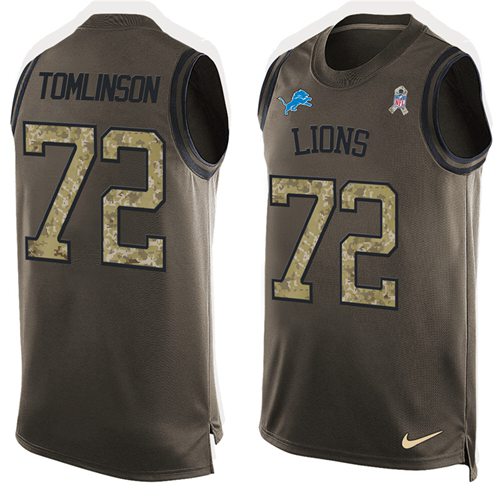 Nike Lions #72 Laken Tomlinson Green Men's Stitched NFL Limited Salute To Service Tank Top Jersey Nike Lions #72 Laken Tomlinson Green Men's Stitched NFL Limited Salute To Service Tank Top Jersey