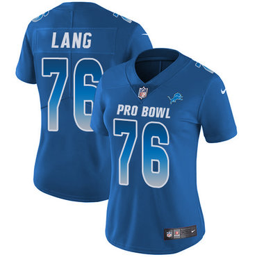 Nike Lions #76 T.J. Lang Royal Women's Stitched NFL Limited NFC 2018 Pro Bowl Jersey Nike Lions #76 T.J. Lang Royal Women's Stitched NFL Limited NFC 2018 Pro Bowl Jersey