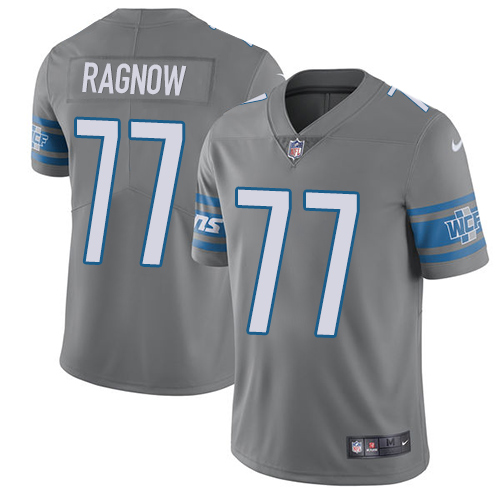 Nike Lions #77 Frank Ragnow Gray Men's Stitched NFL Limited Rush Jersey Nike Lions #77 Frank Ragnow Gray Men's Stitched NFL Limited Rush Jersey