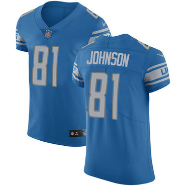 Nike Lions #81 Calvin Johnson Blue Team Color Men's Stitched NFL Vapor Untouchable Elite Jersey Nike Lions #81 Calvin Johnson Blue Team Color Men's Stitched NFL Vapor Untouchable Elite Jersey