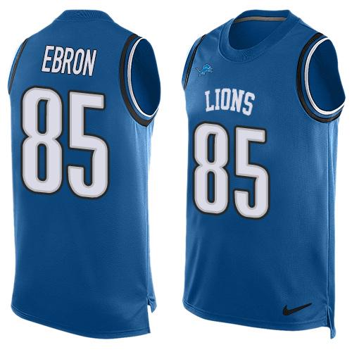 Nike Lions #85 Eric Ebron Blue Team Color Men's Stitched NFL Limited Tank Top Jersey Nike Lions #85 Eric Ebron Blue Team Color Men's Stitched NFL Limited Tank Top Jersey