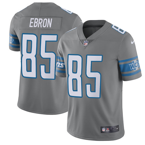 Nike Lions #85 Eric Ebron Gray Youth Stitched NFL Limited Rush Jersey