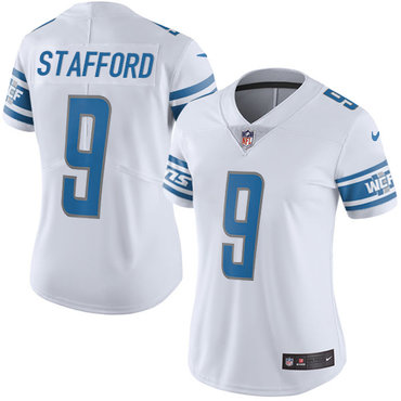 Nike Lions #9 Matthew Stafford White Women's Stitched NFL Limited Jersey