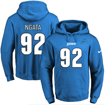 Nike Lions #92 Haloti Ngata Blue Name & Number Pullover NFL Hoodie Nike Lions #92 Haloti Ngata Blue Name & Number Pullover NFL Hoodie