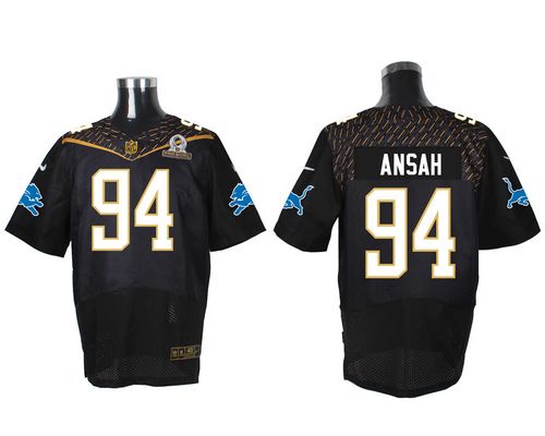 Nike Lions #94 Ziggy Ansah Black 2016 Pro Bowl Men's Stitched NFL Elite Jersey Nike Lions #94 Ziggy Ansah Black 2016 Pro Bowl Men's Stitched NFL Elite Jersey