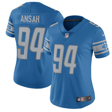 Nike Lions #94 Ziggy Ansah Light Blue Team Color Women's Stitched NFL Limited Jersey