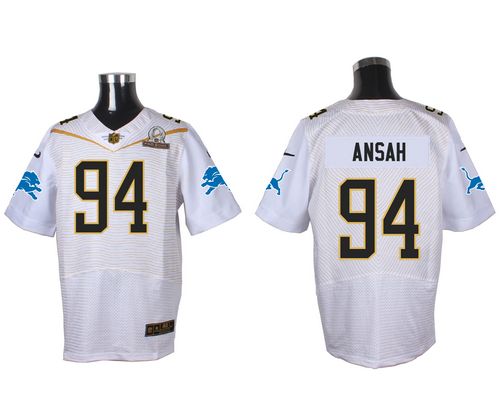 Nike Lions #94 Ziggy Ansah White 2016 Pro Bowl Men's Stitched NFL Elite Jersey Nike Lions #94 Ziggy Ansah White 2016 Pro Bowl Men's Stitched NFL Elite Jersey