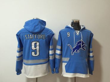 Nike Lions 19 Matthew Stafford Blue All Stitched Hooded Sweatshirt Nike Lions 19 Matthew Stafford Blue All Stitched Hooded Sweatshirt