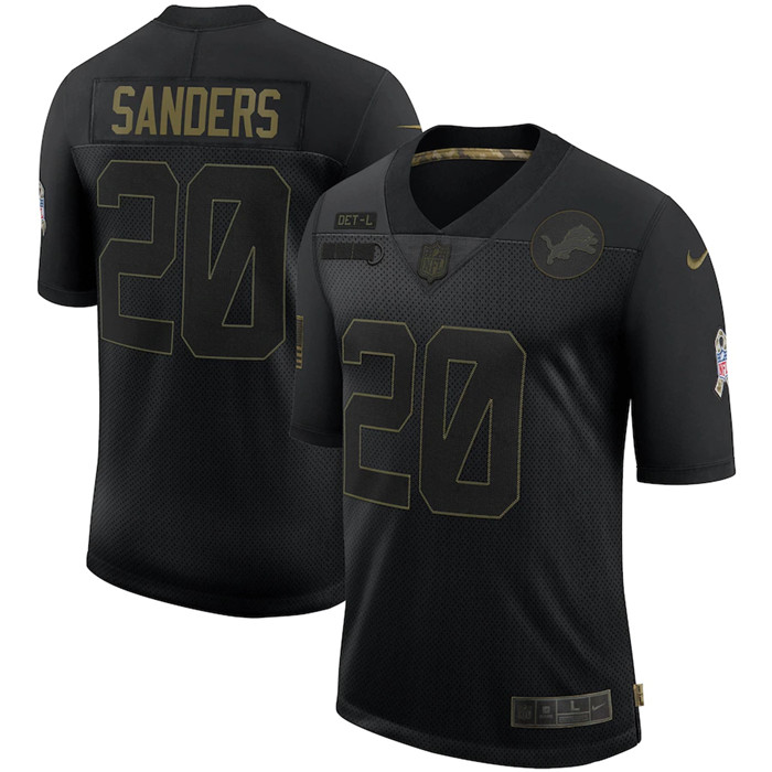 Nike Lions 20 Barry Sanders Black 2020 Salute To Service Limited Jersey Nike Lions 20 Barry Sanders Black 2020 Salute To Service Limited Jersey